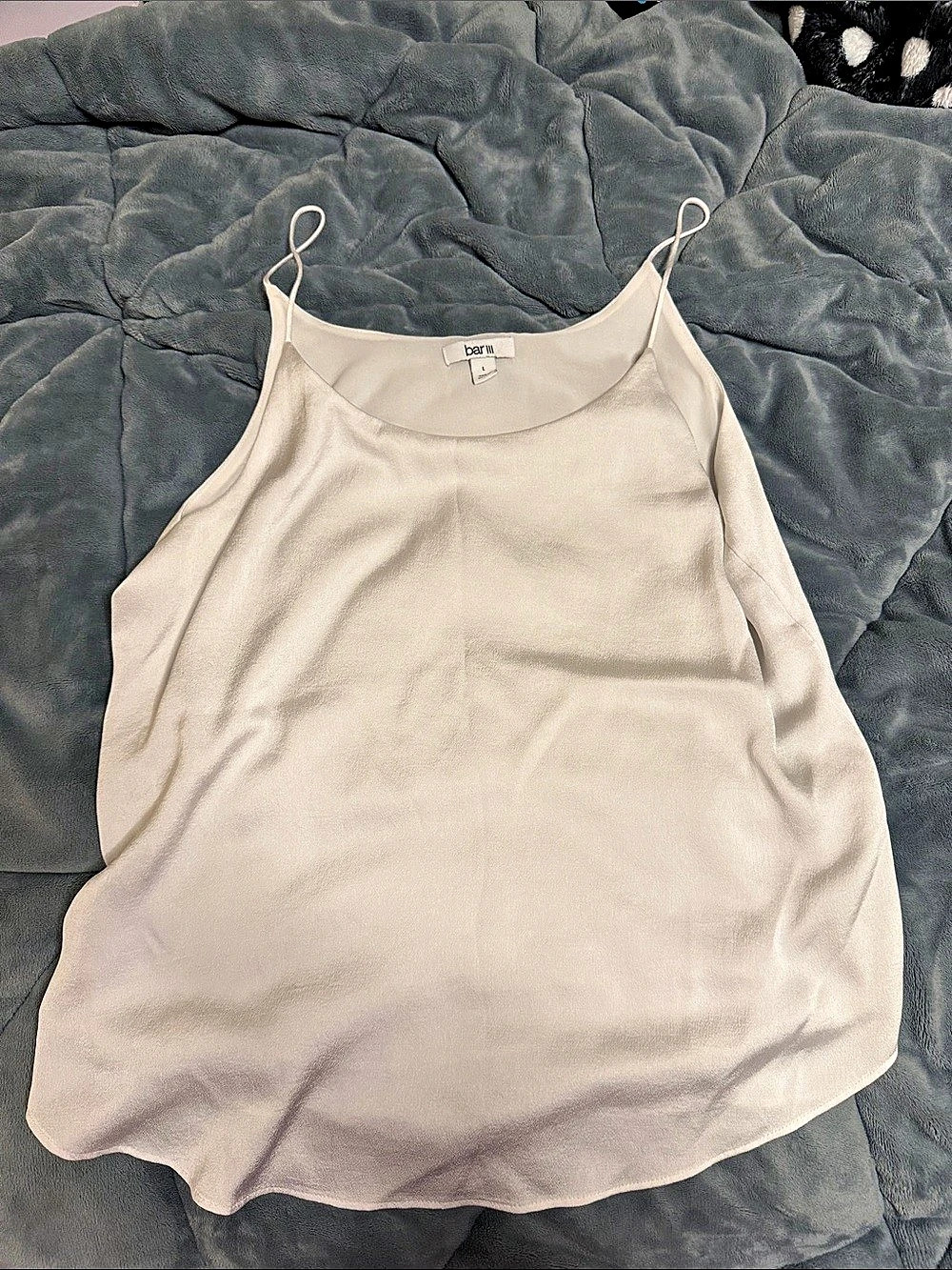 bar III Satin-Look Camisole in Cream Size Large